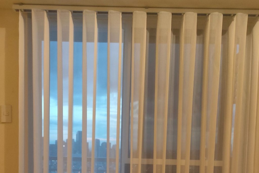 Vertical blinds for balcony's door